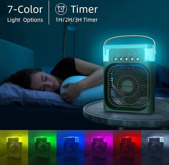 Mini AC air cooler placed on office desk for cooling while working from home